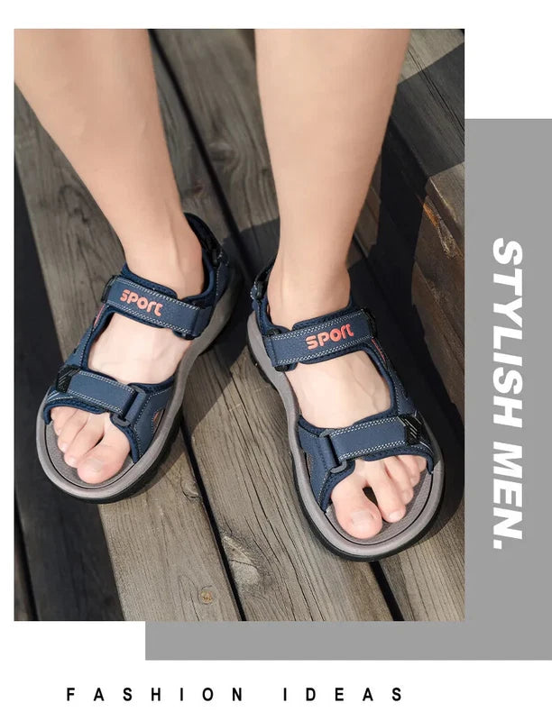 Summer Men's Sandals Outdoor Beach Platform Wading Shoes Soft Non-Slip Slippers