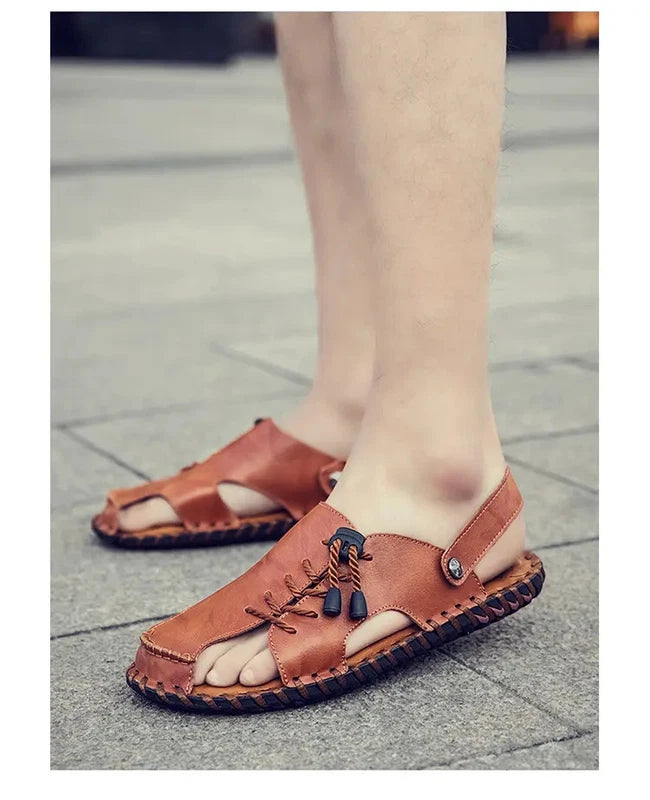 38-47 Mens Closed Round Toe Slingback Sandals Slippers Beach Holiday Summer Flat