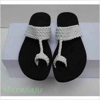 Men's Fashion Summer Chic Weaving Thong Slippers Beach Flip Flops Casual