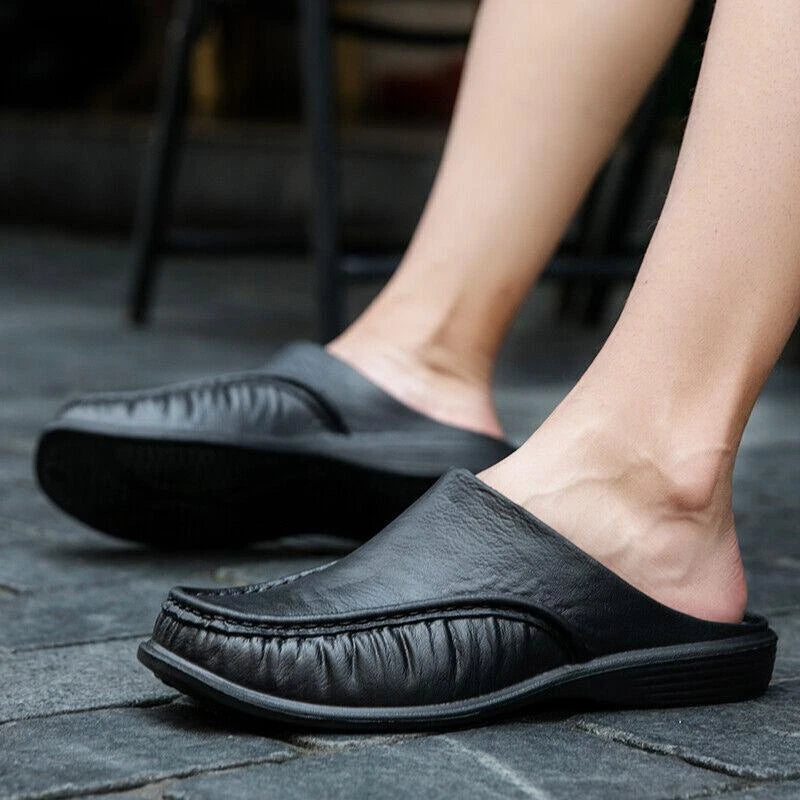Men's Slippers Slip on Flats Beach close toe Sandals Shoes casual