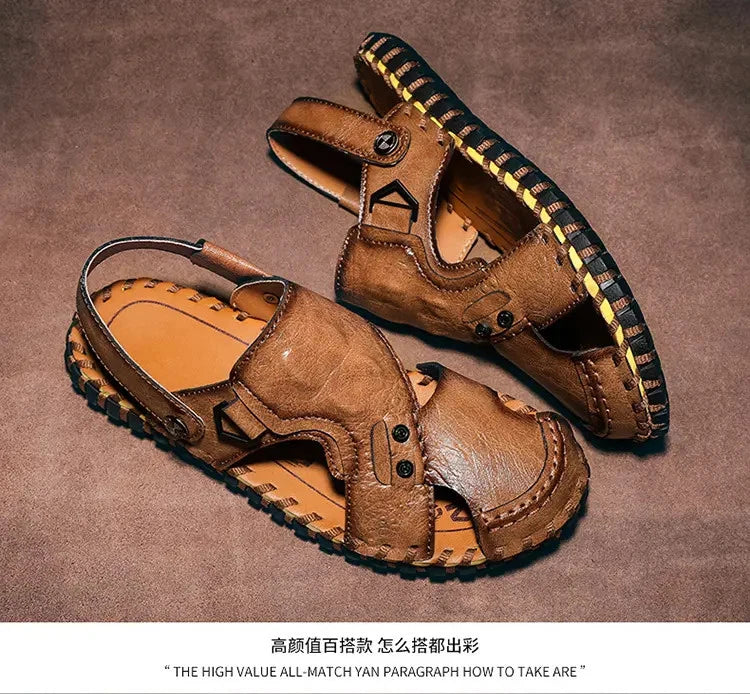 Mens Closed Round Toe Hollow Out Slingbacks Sandals Slippers Beach Holiday Shoes