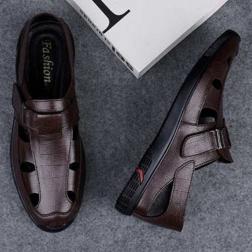 Men's Leather Sandals Beach Shoes Sports Leisure Sandals Outdoor Men's Slippers