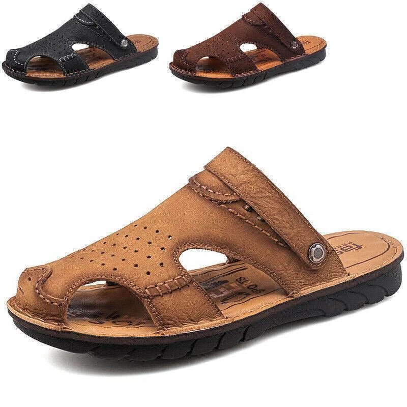 Fashion Men's Closed Toe Non-slip Sandals Outdoor Beach Casual Slippers Summer