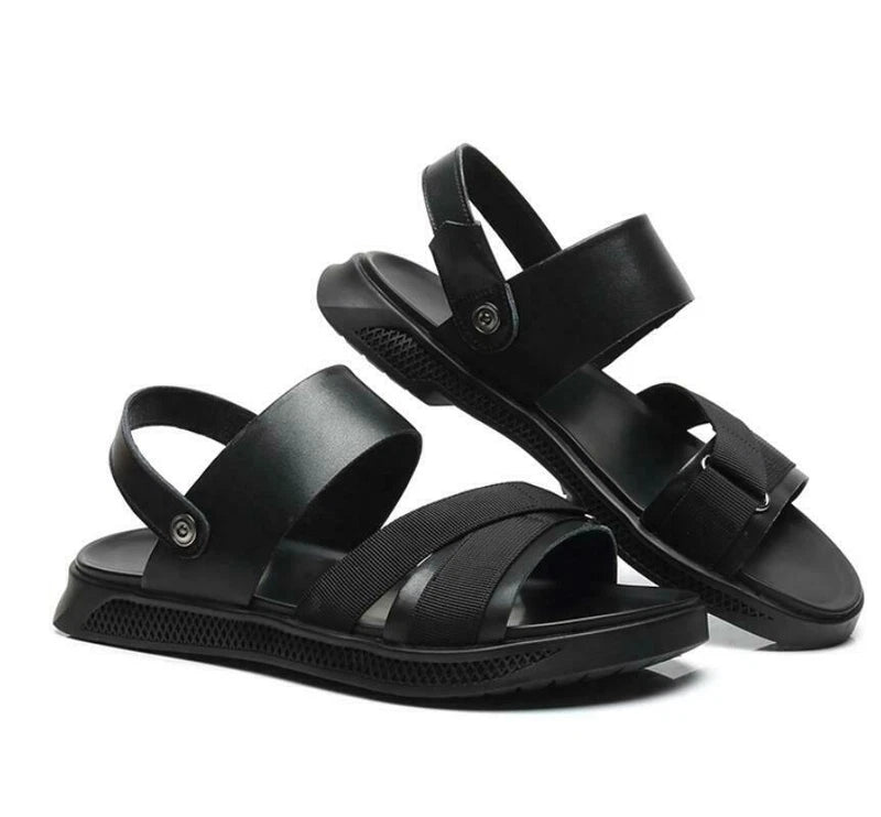 Roman Mens Leather Beach Sandals Shoes Slingbacks Slippers Slip on Open Toe New
