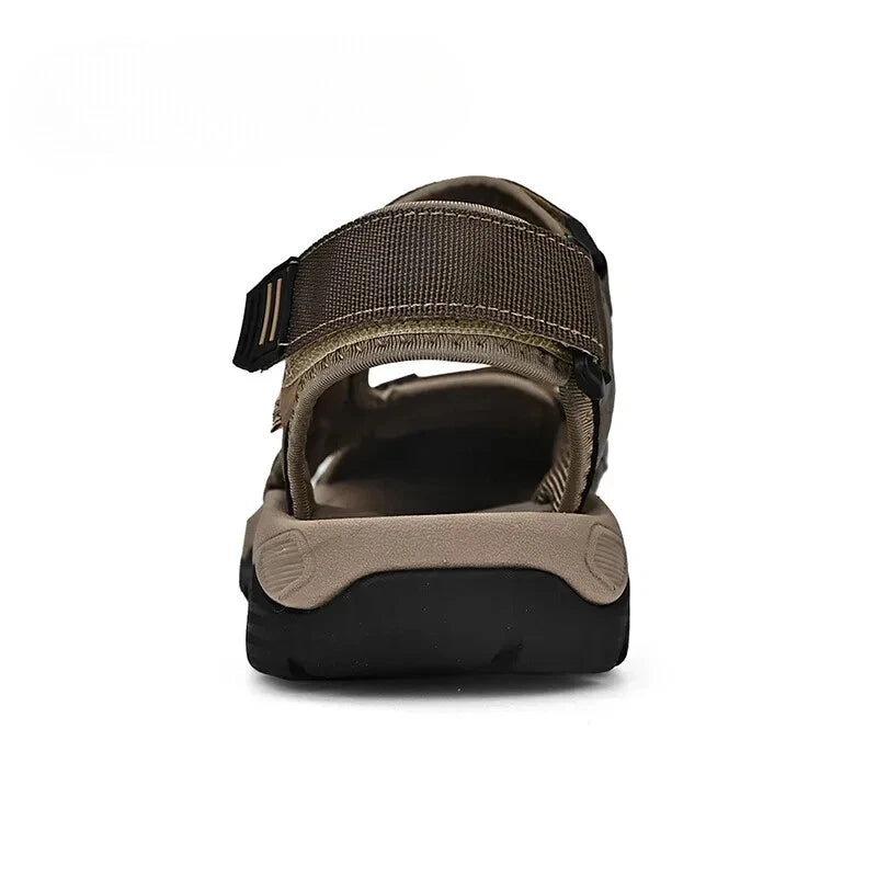 Fashion Casual Men Shoes Genuine Leather Soft Beach Sandals Breathable Slippers