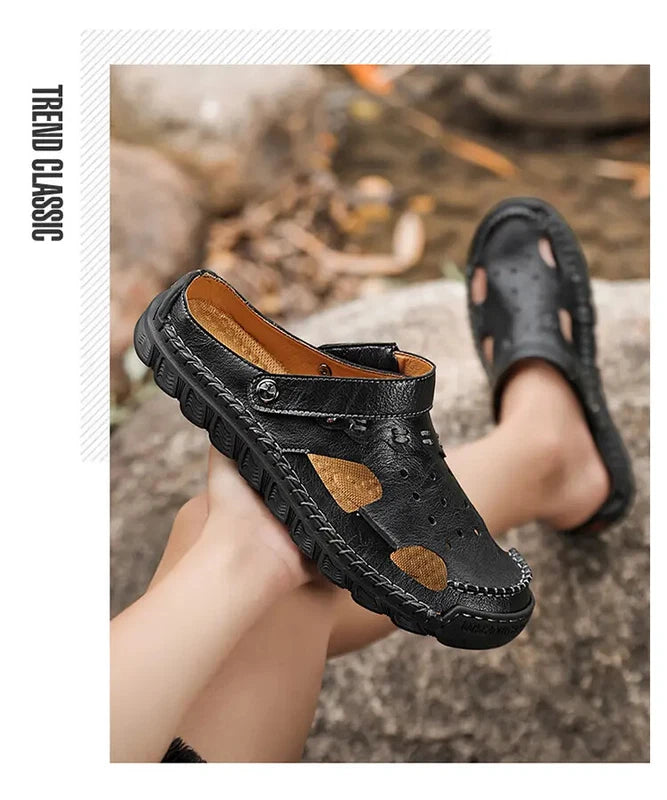 38-48 Plus Size Mens Closed Toe Hollow Out Slingback Sandals Beach Slipper Shoes