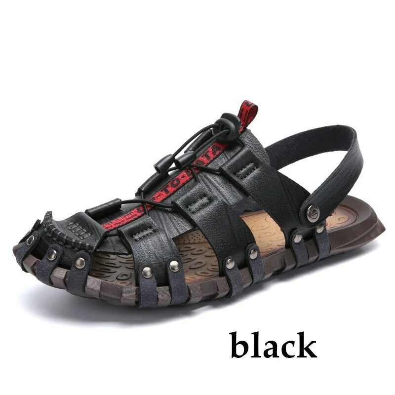 Genuine Leather Summer Sandals Men's Beach Wading Shoes Outdoor Casual Sandals