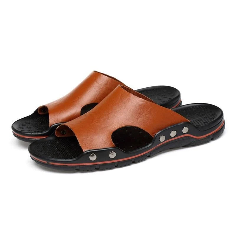 Men Slippers Slip on Flats Slides Beach Sandals Casual Shoes Big Size 38-48