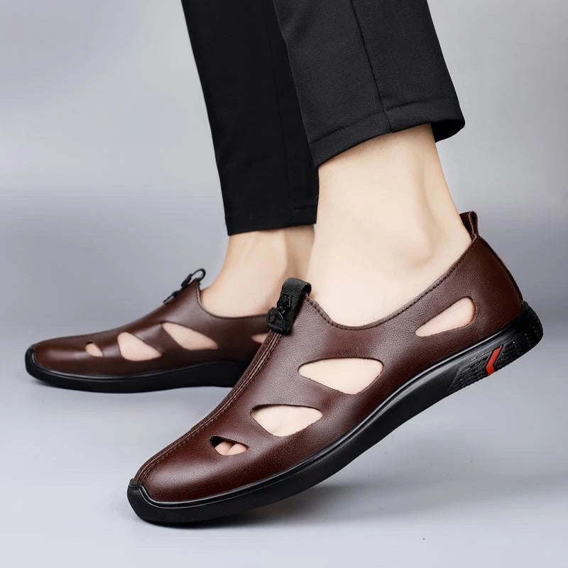 Men's Formal Casual Hollow Out Shoes Beach Closed Toe Slippers Fashion Sandals