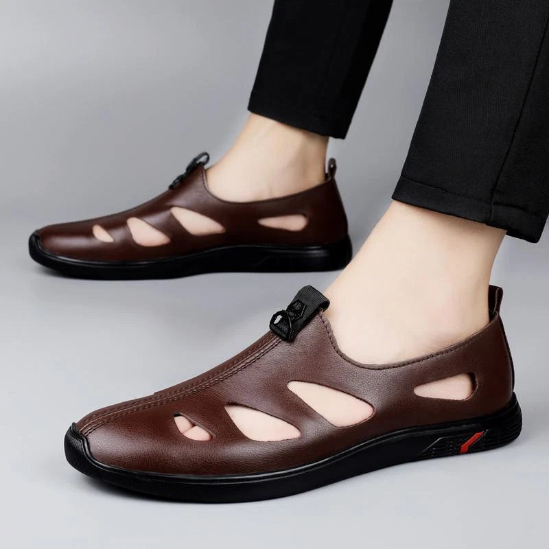 Men's Formal Casual Hollow Out Shoes Beach Closed Toe Slippers Fashion Sandals