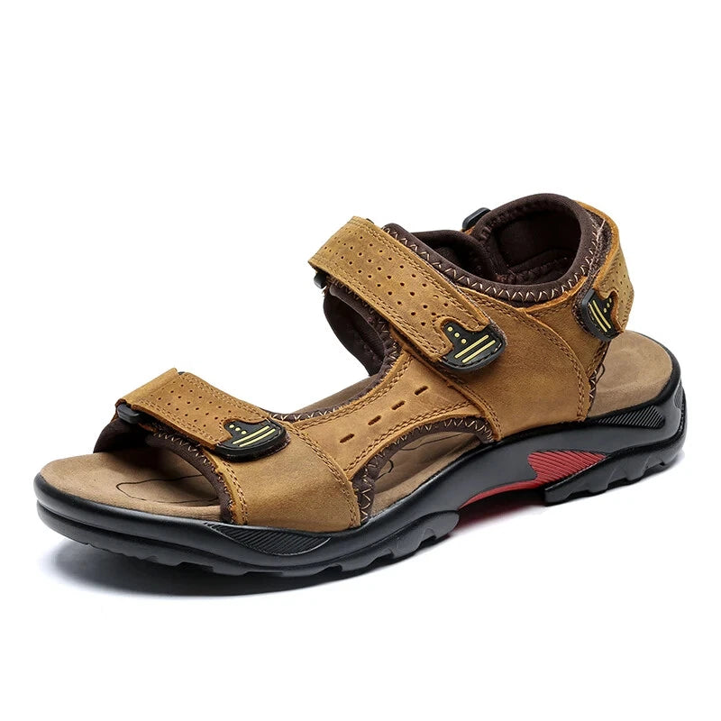 Casual Men's Leather Soft Sandals Comfortable Shoes Summer Beach Slippers Size13