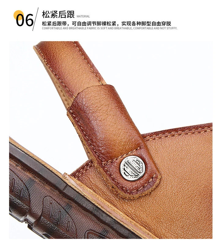 Men's Closed Toe Hollow Out Buckle Slingback Slippers Sandals Summer Beach Shoes