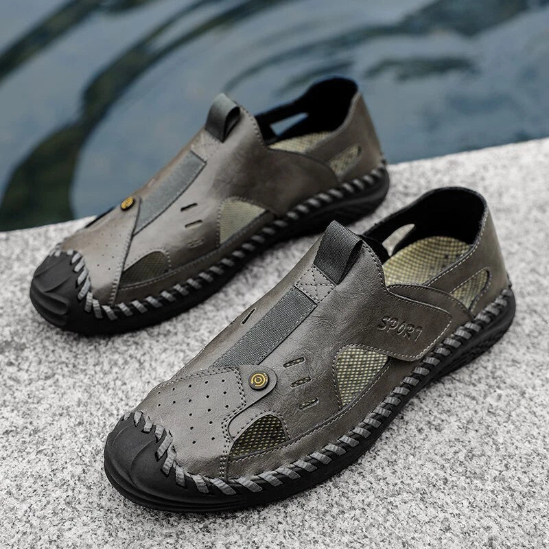 Men Breathable Sandals Outdoor Casual Slides Lightweight Slip-on Beach Slipper