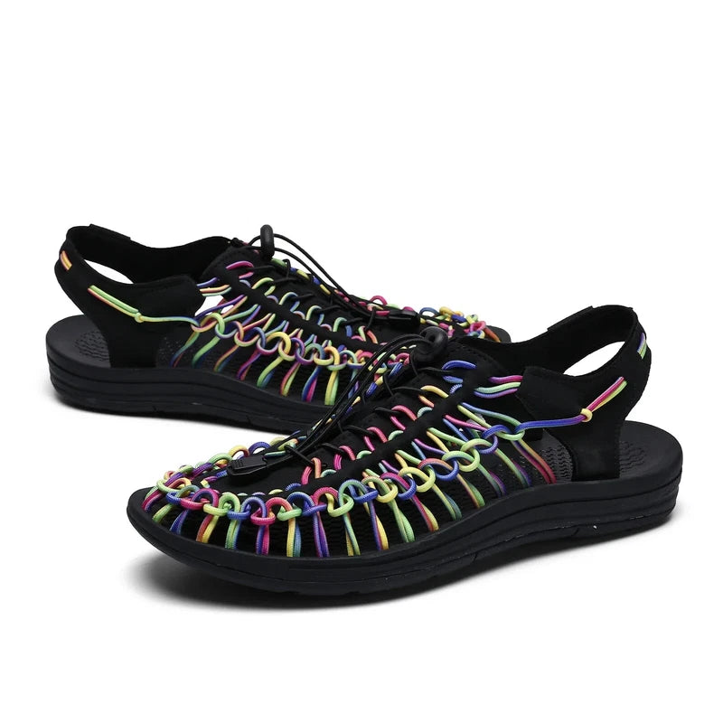 Summer Men Half Drag Slippers Breathable Beach Sandals Comfortable Flat Sneakers