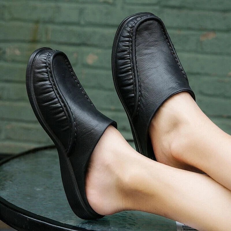 Men's Slippers Slip on Flats Beach close toe Sandals Shoes casual