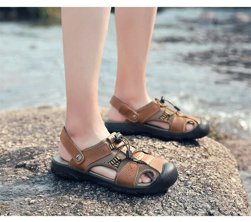 Mens Sandals Summer Sports Fishman Closed Toe Water Shoes Beach Slippers Outdoor