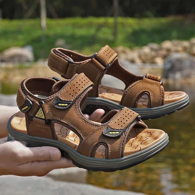 Summer Comfortable Men's Sandals Leather Breathable Slippers Outdoor Beach Shoes