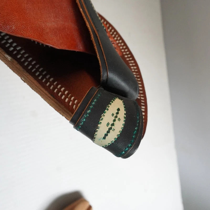 Kuwaiti Arabian Gulf handmade leather Men's 9.5/10 flat sandals slipper