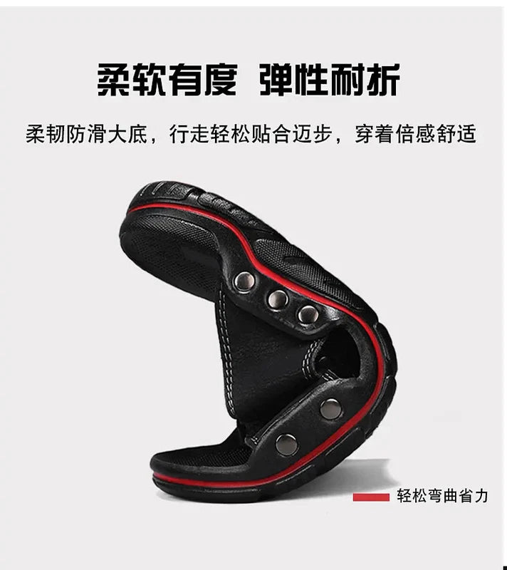 Mens Slippers Sandals Open Toe Fashion PU Leather Beach Holiday Summer Flats New