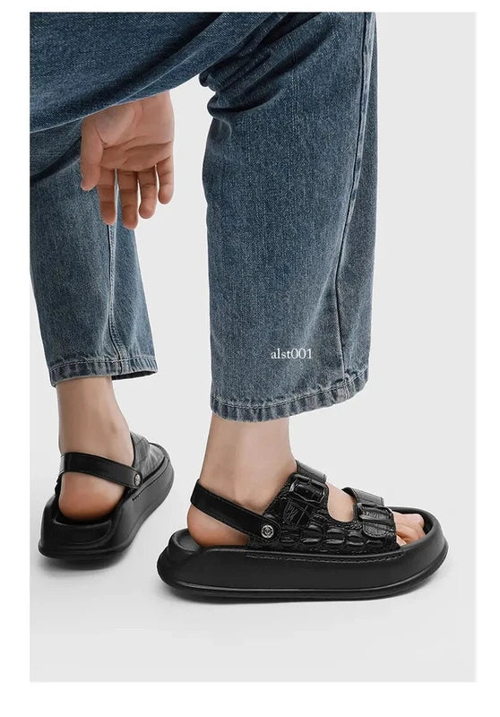 Mens Thick Soled Sandals Slipper Open Toe Outdoor Fashion Summer Slingback Beach