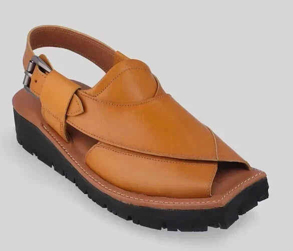 Custom Made Men Tan Premium Quality Peshawari Chappal Leather Men's Sandals Men