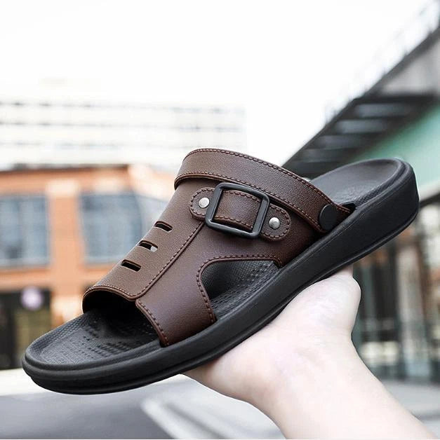 Men's Beach Sandals Shoes Peep Toe Casual Flat Summer Slippers Comfort New 39-45