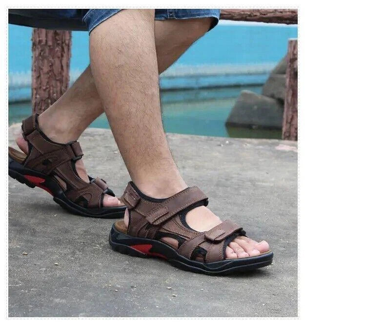 Casual Mens Beach Slippers Leather Sandals Water Shoes Fisherman Open Toe