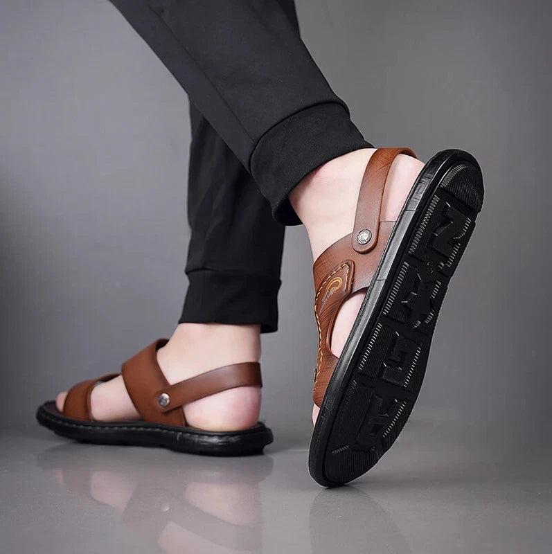 Classic Men Sandals Outdoor Handmade Slippers Lightweight Non Slip Beach Shoes