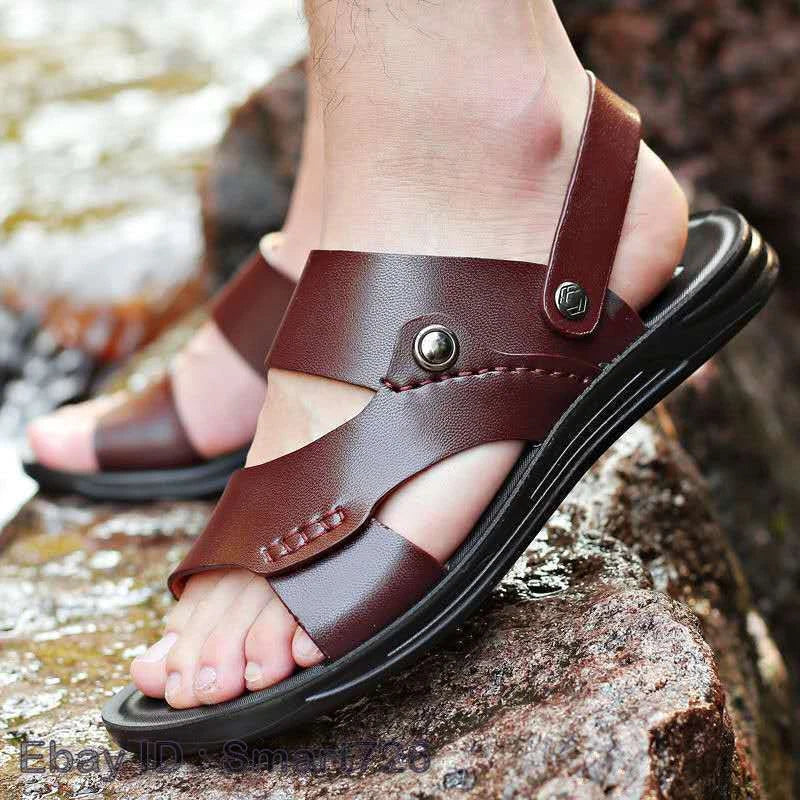 Summer Men Slip-On Sandals Beach Casual Slippers Flats Shoes Slides Footwear