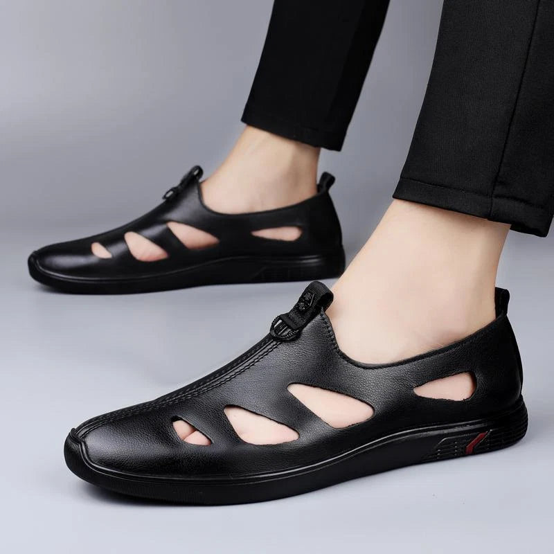 Men's Formal Casual Hollow Out Shoes Beach Closed Toe Slippers Fashion Sandals