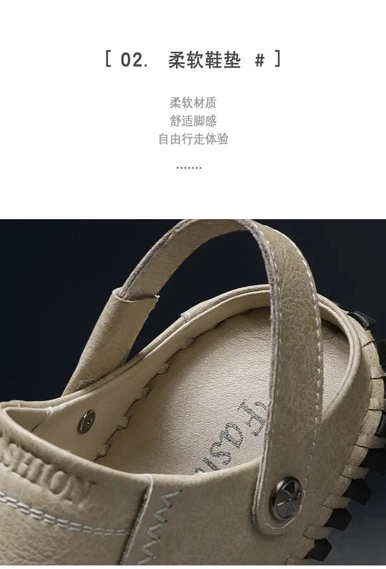 38-48 Mens Closed Round Toe Slingback Sandals Slippers Beach Holiday 2 Ways Wear