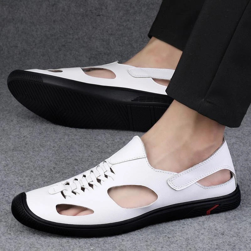 Men's Summer Formal Casual Sandals Hollow Out Shoes Beach Closed Toe Slippers