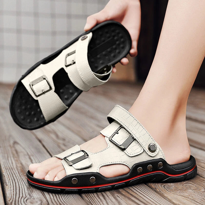 Men Summer Beach Sandals Outdoor Water Shoes Buckle Strap Casual Slippers Slide