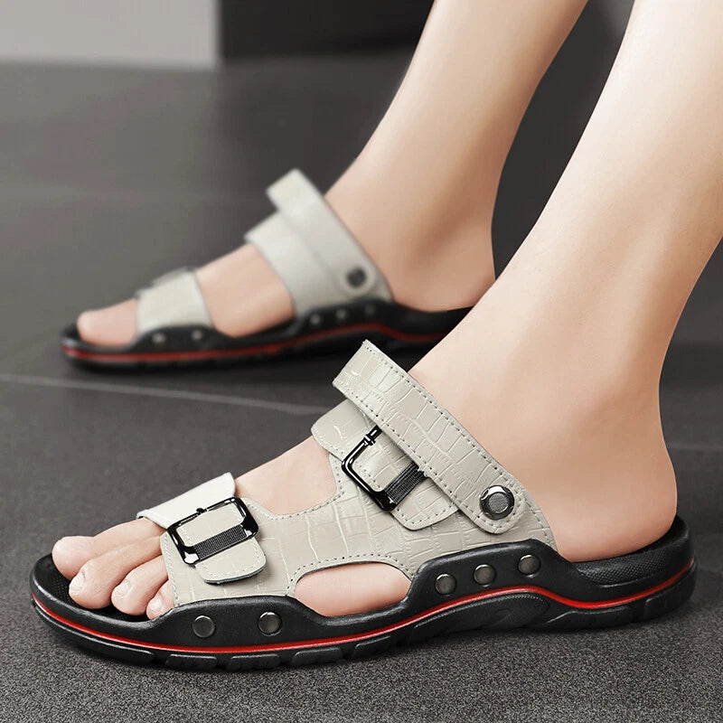 Men Summer Beach Sandals Outdoor Water Shoes Buckle Strap Casual Slippers Slide