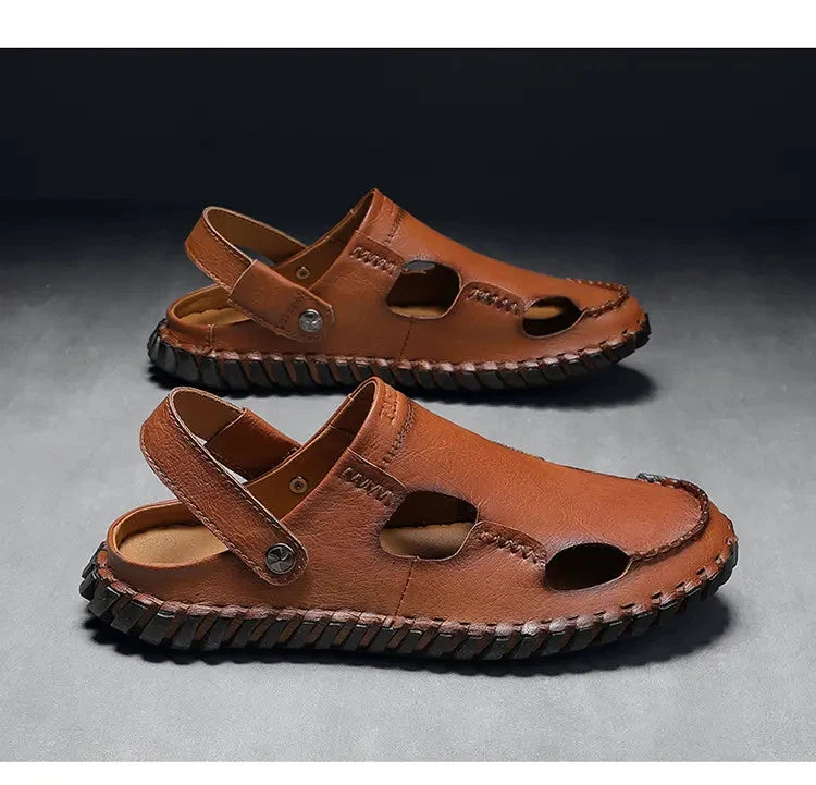 38-48 Mens Closed Round Toe Slingback Sandals Slippers Beach Holiday 2 Ways Wear