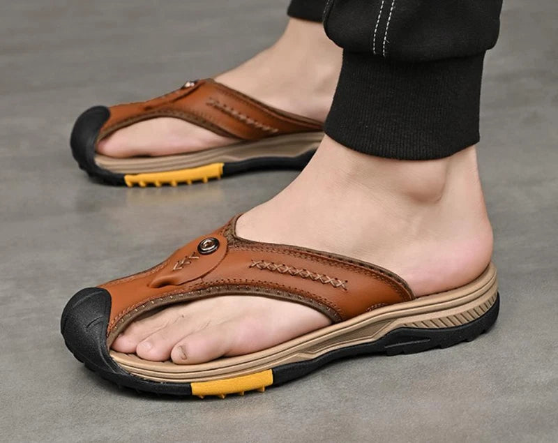 Men's Shoes Clip Toe Slippers Casual Outdoor Slingback Thong Closed Toe Sandals