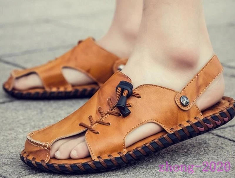Chic Men Summer Plus Size Sandals Closed Toe Outdoor Shoes Beach Casual Slippers