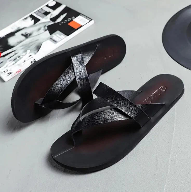 Mens Summer Clip Toe Flip Flops Sandals Outdoor Beach Slippers Anti-Slip Pump