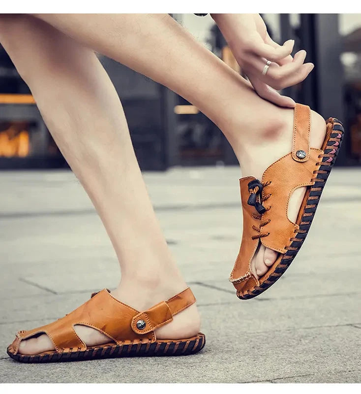 38-47 Mens Closed Round Toe Slingback Sandals Slippers Beach Holiday Summer Flat