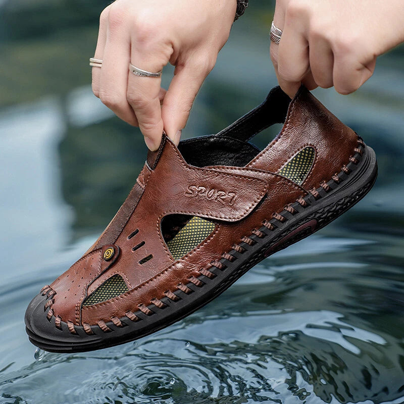 Men Breathable Sandals Outdoor Casual Slides Lightweight Slip-on Beach Slipper