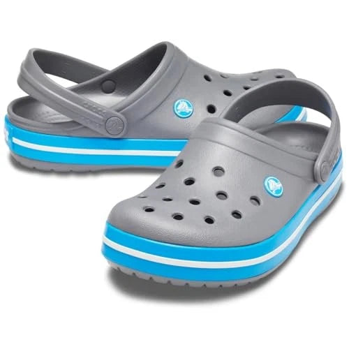 CROCS UNISEX ADULT CROCBAND CLOG - SIZE: MEN 9 WOMEN 11 - CHARCOAL/OCEAN