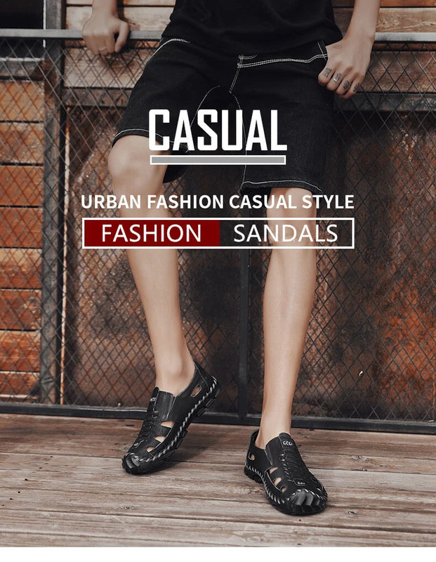 Men Sandals Comfortable Flats Outdoor Beach Casual Shoes Slippers Big Size 38-48
