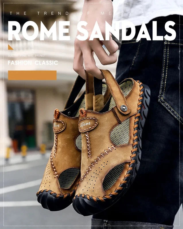 Leather Men's Sandals Summer Beach Slippers Casual Outdoor Shoes Big Size 13