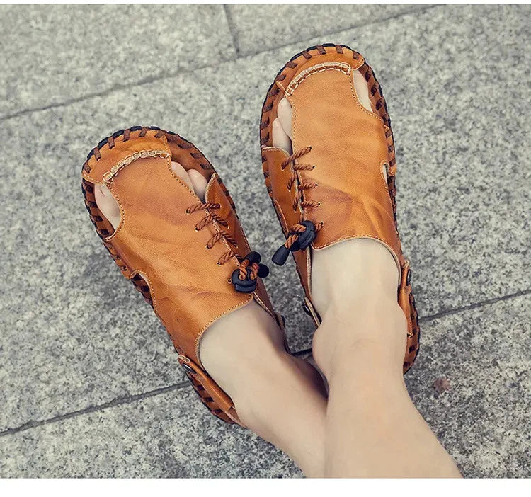 38-47 Mens Closed Round Toe Slingback Sandals Slippers Beach Holiday Summer Flat