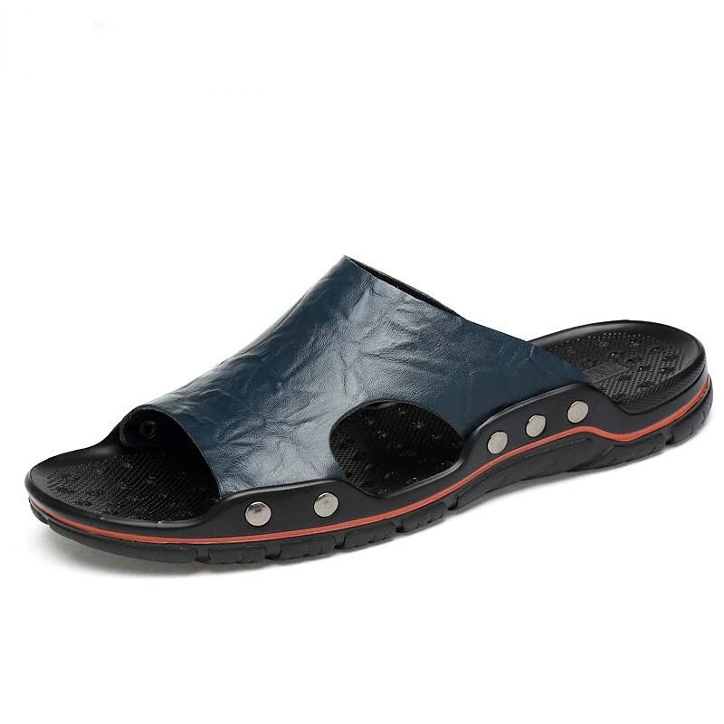 Men Slippers Slip on Flats Slides Beach Sandals Casual Shoes Big Size 38-48