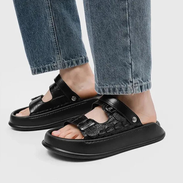 Mens Thick Soled Sandals Slipper Open Toe Outdoor Fashion Summer Slingback Beach