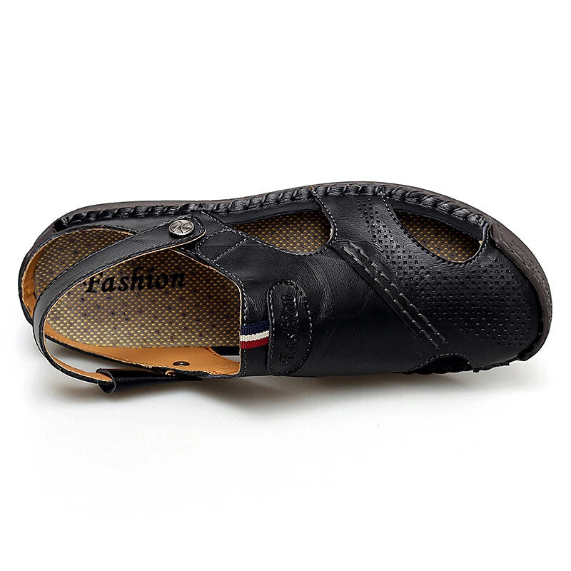 Summer Men's Leather Sandals Water Shoes Casual Fisherman Beach Slippers Driving