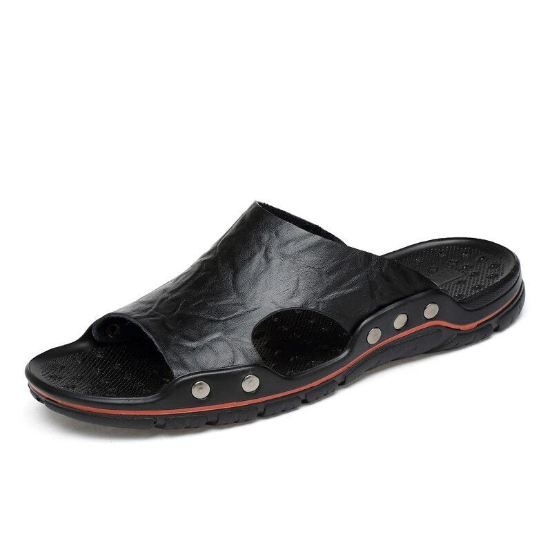 Men Slippers Slip on Flats Slides Beach Sandals Casual Shoes Big Size 38-48