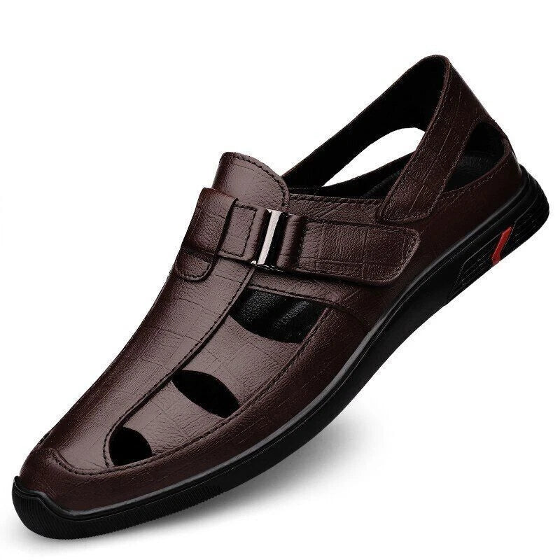 Men's Leather Sandals Beach Shoes Sports Leisure Sandals Outdoor Men's Slippers