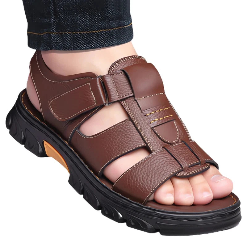 Men's Beach Shoes Summer Sandals Slippers Outdoor Thick-soled Flats Footwear
